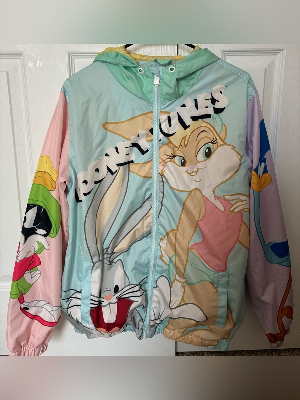 Warner Bros. Pastel Looney Tunes Character Members Only Hooded Zippered Jacket